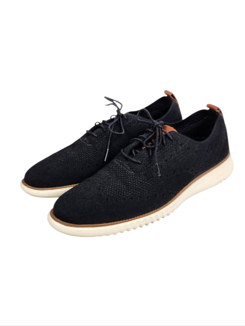 Cole Haan 2.Zerogrand Stitchlite Wingtip Oxford Sneakers Black Ivory Men Size 12